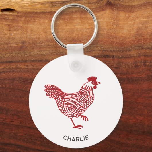 Hen Chicken Personalisiert Schlüsselanhänger (Vorderseite)