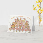 Hen Choir Happy Birthday Karte (Gelbe Blume)