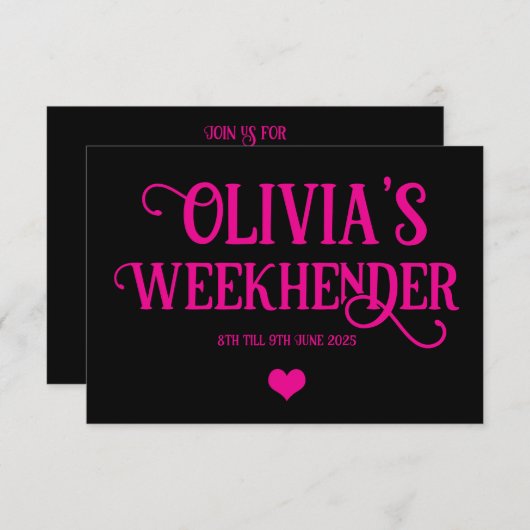 Hen Do Einladungen | Benutzerdefiniertes Party läd (Vorne/Hinten)