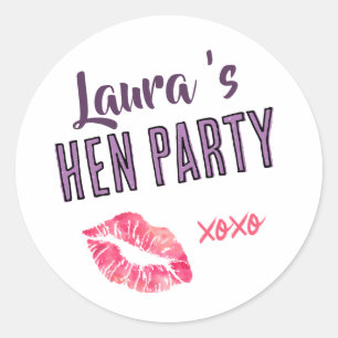 Hen Do Wochenendtasche, Junggeselinnen-Abschied Runder Aufkleber
