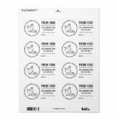 Hen Eggs | Vintager Name des Betriebs Schwarz-Weiß (Vorne)