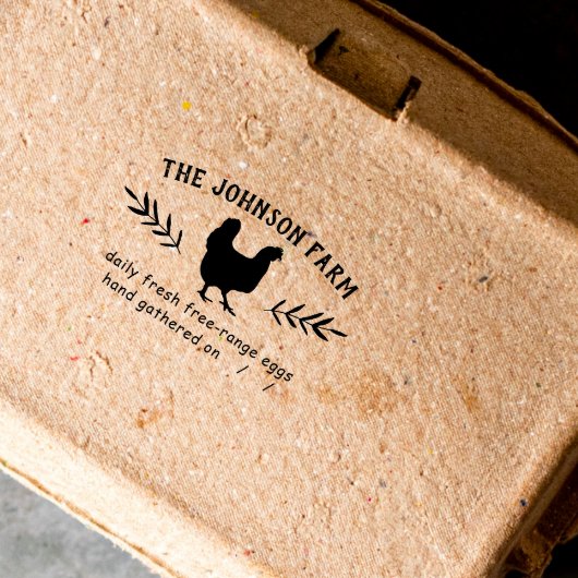 Hen Family Fresh Eggs Rubber Briefmarke Gummistempel