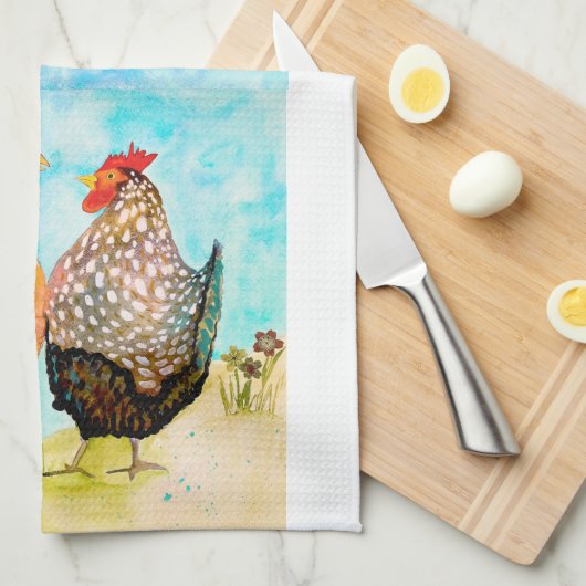 Hen Friends Kitchen Teetuch Geschirrtuch (Viertel Falte)