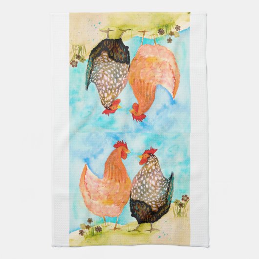 Hen Friends Kitchen Teetuch Geschirrtuch (Vertikal)