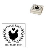 Hen Heart Wreath Fresh Egs Farm Name Gummistempel (Stempel)
