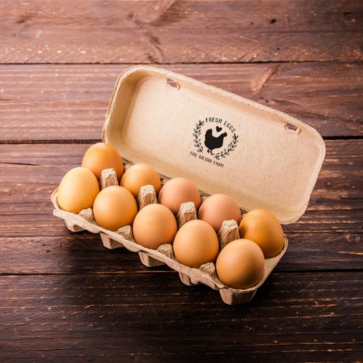 Hen Heart Wreath Fresh Egs Farm Name Gummistempel