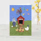 Hen House Karte (Gelbe Blume)