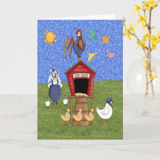 Hen House Karte (Gelbe Blume)