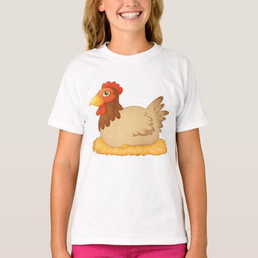 Hen Lay on Eggs Girls T - Shirt (Vorderseite)