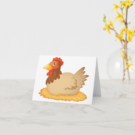 Hen Lay on Eggs Mitteilungskarten (Gelbe Blume)