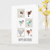 Hen (Mode) Geburtstagskarte Karte (Gelbe Blume)