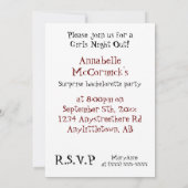 Hen Night Junggeselinnen-Abschied Einladung (Rückseite)