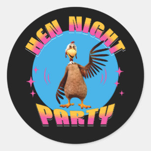 Hen Night Party Funny Junggeselinnen-Abschied Runder Aufkleber