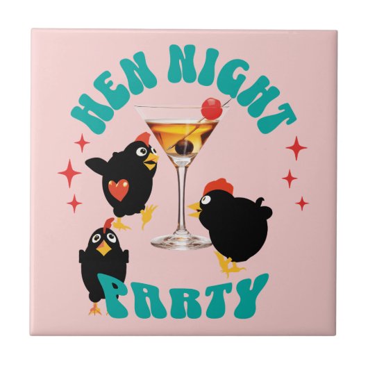 Hen Night Party, Junggeselinnen-Abschied Funny Hen Fliese (Vorderseite)