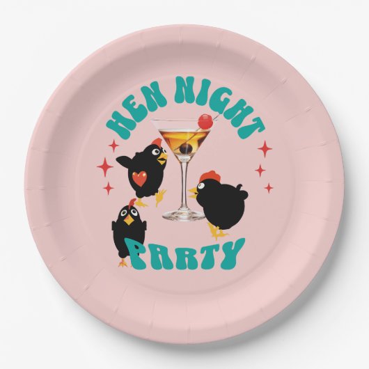 Hen Night Party, Junggeselinnen-Abschied Funny Hen Pappteller (Vorderseite)