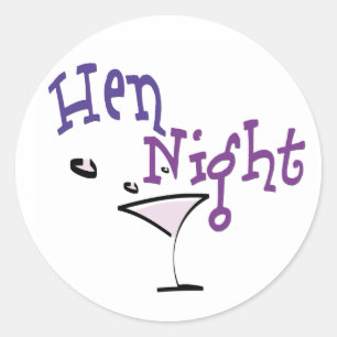 Hen Night Runder Aufkleber
