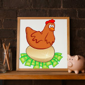 Hen On A Golden Egg Poster