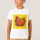 Hen on Nest Bright Farmyard Chicken T-Shirt (Vorderseite)