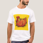 Hen on Nest Bright Farmyard Chicken T-Shirt (Vorderseite)