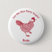 Hen Party Bachelorette Bride Button (Vorderseite)