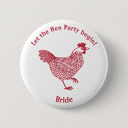 Hen Party Bachelorette Bride Button (Vorderseite)