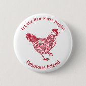 Hen Party Bachelorette Button (Vorderseite)