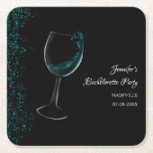 Hen Party Blue Mocktail Junggeselinnen-Abschied Rechteckiger Pappuntersetzer (Vorderseite)