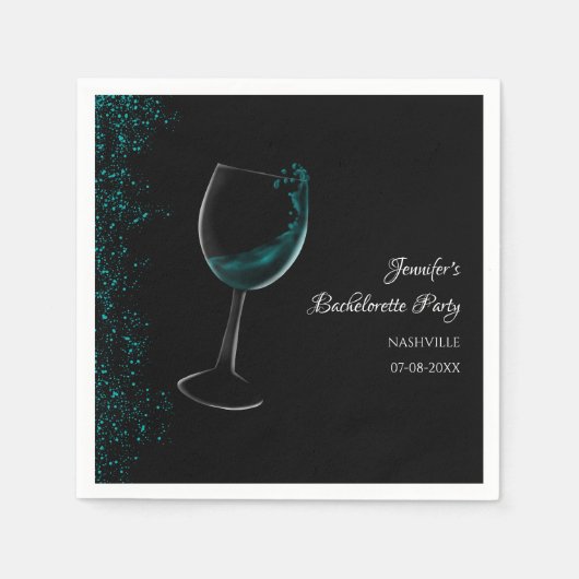 Hen Party Blue Mocktail Junggeselinnen-Abschied Serviette (Vorderseite)