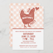 Hen Party Chicken Bachelorette Einladung (Vorne/Hinten)