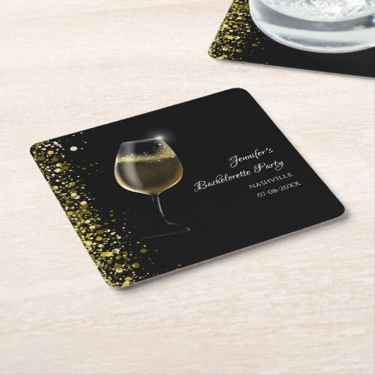 Hen Party gold Mocktail Junggeselinnen-Abschied Rechteckiger Pappuntersetzer (angewinkelt)