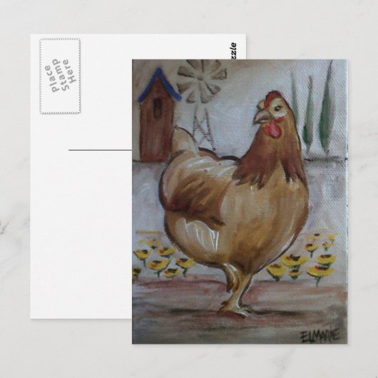 Hen Postkarte (Vorne/Hinten)