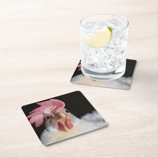 Hen Rechteckiger Pappuntersetzer (Vor Ort)