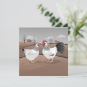 Hen & Rooster Card (Stehend Vorderseite)