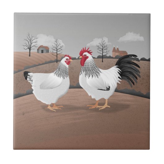 Hen & Rooster Fliese (Vorderseite)