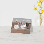 Hen & Rooster Karte (Gelbe Blume)