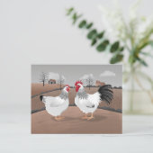 Hen & Rooster Postkarte (Stehend Vorderseite)