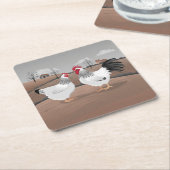 Hen & Rooster Rechteckiger Pappuntersetzer (angewinkelt)