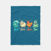 Hen Saying Quote Tea Sea Ewe Custom Fleecedecke (Vorderseite)
