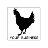 Hen Sillouette, Hähnchen mit Text Gummistempel (Prägung)