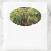 Hen-Stickers mit freier Reichweite Ovaler Aufkleber (Tasche)