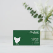 Hen Symbol - Weiß auf Dunkelgrün 02481c Visitenkarte (Stehend Vorderseite)