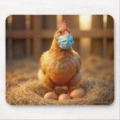 Hen Tragen einer blauen Gesichtsmaske Mousepad (Vorne)