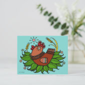 Hen Ukrainian Folk Art Postkarte (Stehend Vorderseite)