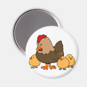 Hen und Chicks Magnet (Vorderseite/Rückseite)