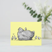 Hen und Chicks Postkarte (Stehend Vorderseite)