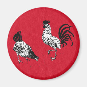 Hen und Rooster Magnet