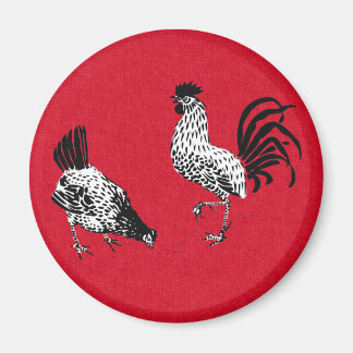 Hen und Rooster Magnet