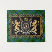Henderson Clan Abzeichen & Motto w/Lions Wandteppich (Vorderseite (Horizontal))