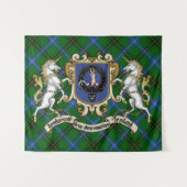 Henderson Clan Abzeichen & Unicorns w/Tartan Wandteppich (Vorderseite (Horizontal))