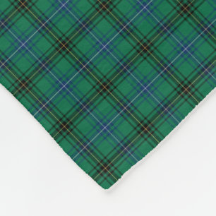 Henderson Clan Bright Green und Blue Tartan Fleecedecke